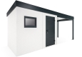 GARDEON® Gartenhaus mit Hörmann-Tür, Fenster und überdachtem Bereich